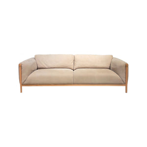Olivia + Quinn Ben Leather Sofa - Sophisticated Nubuck Upholstery & Architectural Design For Modern Living Spaces Mcpherson Stone Leather,Foam,Wood 1501_Mpe1001