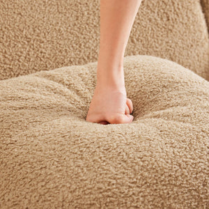 English Elm L-Shaped Teddy Fabric 2-Seat Sofa - No Assembly, Ergonomic Design, High-Density Comfort For Any Space W714S01429