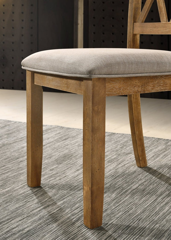 English Elm Windvale Cottage Oak Upholstered Dining Chairs Set of 2 for Farmhouse Tables T2574P164560