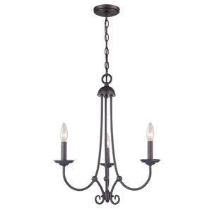Thomas Lighting Montgomery Three Light Chandelier Antiqued Bronze Arms Candlestick Dining Entryway 1503CH/10
