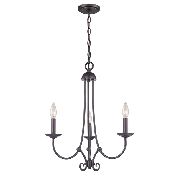 Thomas Lighting Montgomery Three Light Chandelier Antiqued Bronze Arms Candlestick Dining Entryway 1503CH/10