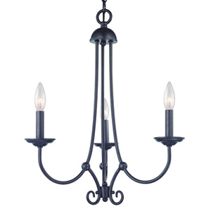 Thomas Lighting Montgomery Three Light Chandelier Antiqued Bronze Arms Candlestick Dining Entryway 1503CH/10
