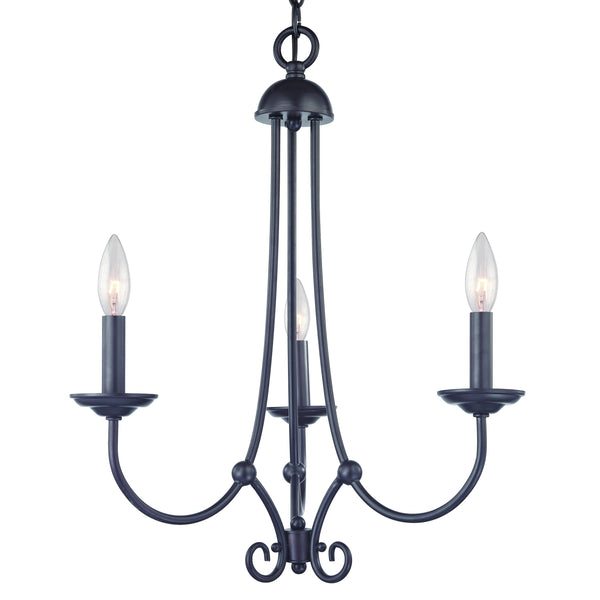 Thomas Lighting Montgomery Three Light Chandelier Antiqued Bronze Arms Candlestick Dining Entryway 1503CH/10
