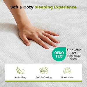 English Elm Twin 8 Inch Green Tea Gel Memory Foam Mattress Certipur Certified Cooling Support W2889P433218