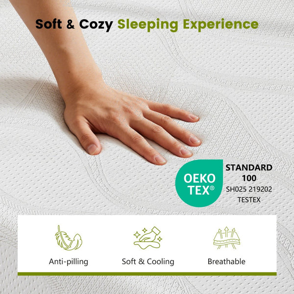 English Elm Twin 10 Inch Green Tea Gel Memory Foam Mattress Certipur Certified Cooling Support W2889P433210