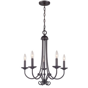 Thomas Lighting Montgomery Five Light Candelabra Chandelier Oil Rubbed Bronze for Dining or Entryway 1505CH/10