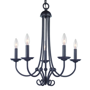 Thomas Lighting Montgomery Five Light Candelabra Chandelier Oil Rubbed Bronze for Dining or Entryway 1505CH/10