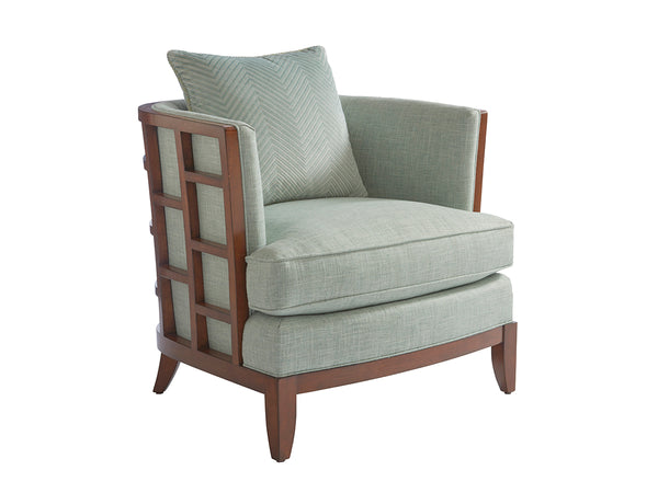 Lexington Tommy Bahama Home Abaco Chair - Tommy Bahama Ocean Club, Woven Rattan & Bamboo, Ultra Down Cushion, Chic Island Retreat  Wood 1506-11-44