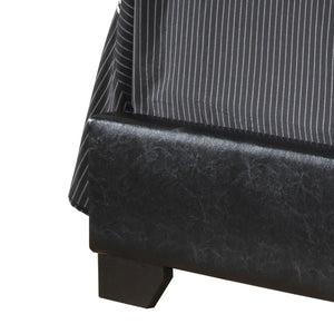 English Elm Sleek Black Full Bed with PU Upholstery, Sturdy Durable Frame, Quick Assembly & Under-Bed Storage B078108074