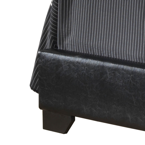 English Elm Sleek Black Full Bed with PU Upholstery, Sturdy Durable Frame, Quick Assembly & Under-Bed Storage B078108074