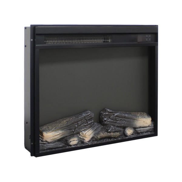 English Elm 23 Inch Electric Fireplace Insert with Led Log Set Infrared Remote and Timer Control W1769P383499