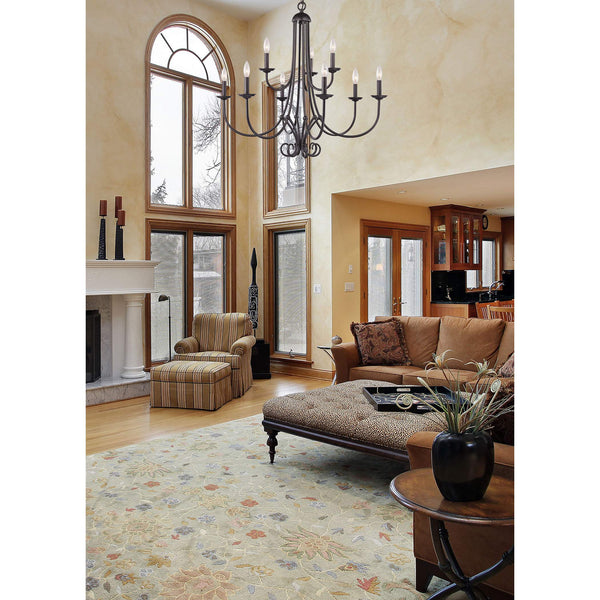 Thomas Lighting Montgomery 9 Light Candelabra Chandelier Oil Rubbed Bronze Transitional Dining Room 1509CH/10