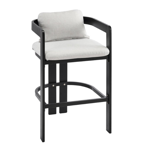 English Elm Pula Outdoor Aluminum Counter Stools with Cushions Powder Coated Patio Set of 4 N775P361567G-S4