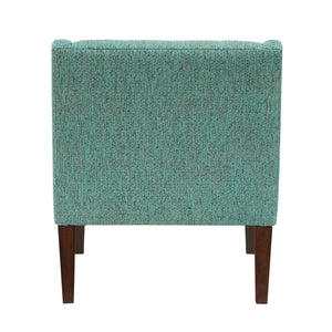 English Elm Contemporary Button-Tufted Accent Chair with Plush Fabric, Curved Arms and Solid Wood Legs for Living Green 26.5 L x 28.5 W x 22.5 H B011P281836