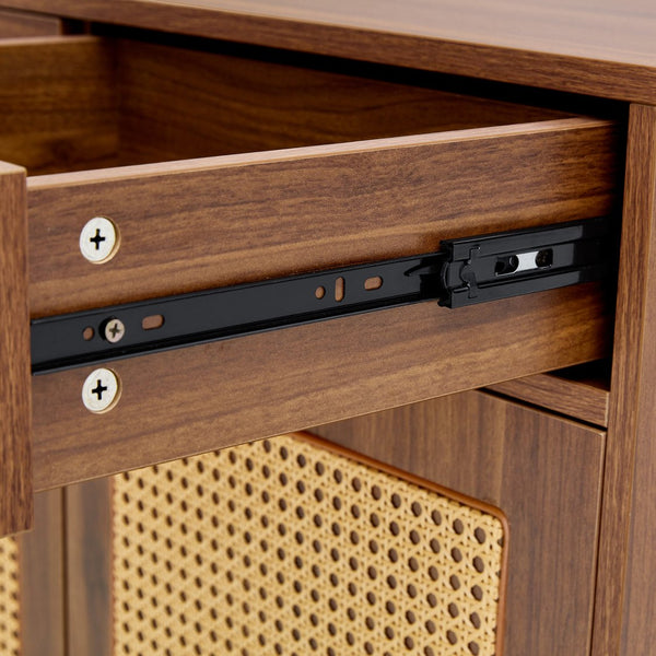 English Elm Multi-Functional Walnut Mdf Shoe Cabinet - Elegant Nordic & Industrial Design With Smart Storage Solutions W3226P278928