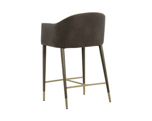 Sunpan KYLIN Modern Counter Stool - Dillon Cream & Bravo Ash Faux Leather, Stylish & Durable Design 112244