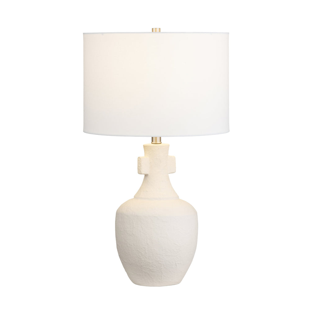 Crestview Collection 26.25"H Elegant Ceramic Table Lamp With Textured Cream Finish And White Linen Shade For Modern Spaces   Cvazp117