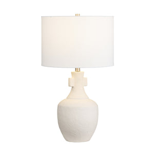 Crestview Collection 26.25"H Elegant Ceramic Table Lamp With Textured Cream Finish And White Linen Shade For Modern Spaces   Cvazp117