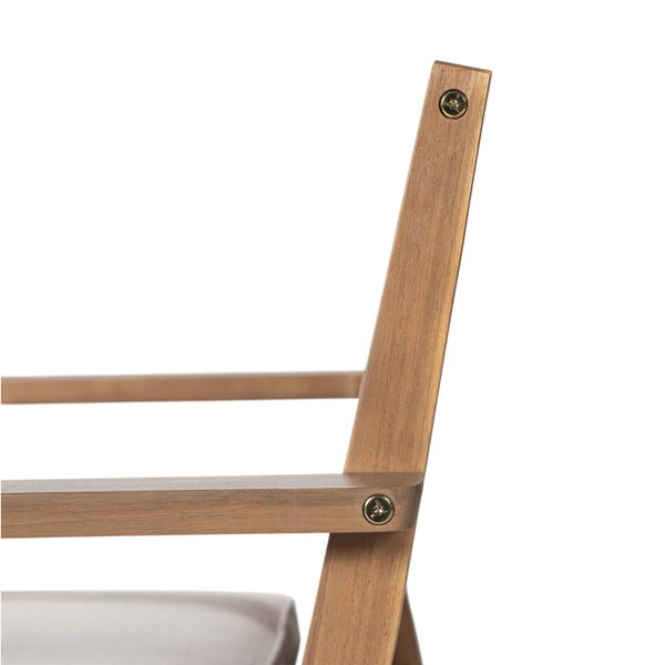 English Elm Christopher Knight Home® - Patio Acacia Wood Dining Chairs Set of 2 with Waterproof Cushions, Ergonomic Armrests, 400 lb Capacity Beige,Brown N779P234497B