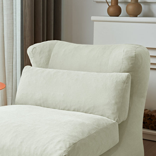 English Elm Cloud Corduroy Sleeper Chair Foldable High Density Foam Seat for Small Space Living Beige W1765P448558