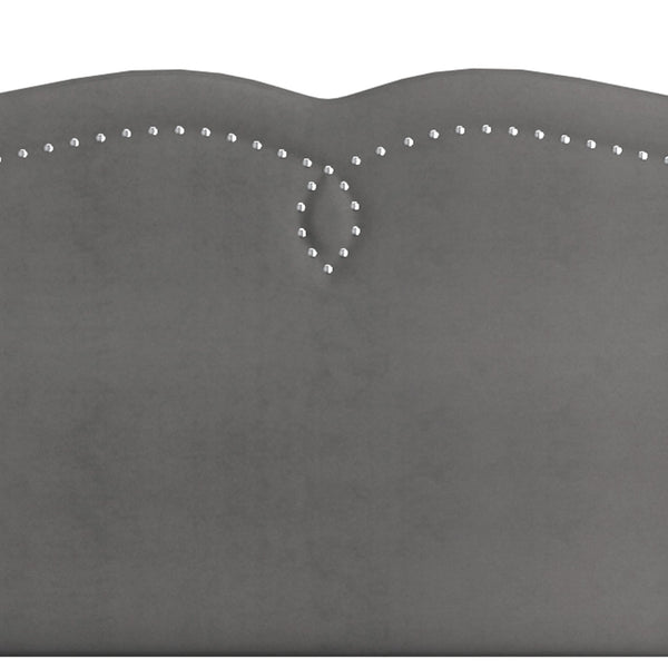 Worldwide Home Furnishings Aurora-54''/60'' Adjustable Headboard & Stylish Velvet Bench Set - Perfect For Double Or Queen Beds! Grey,Black Velvet,Wood 151-585d_Q-gy