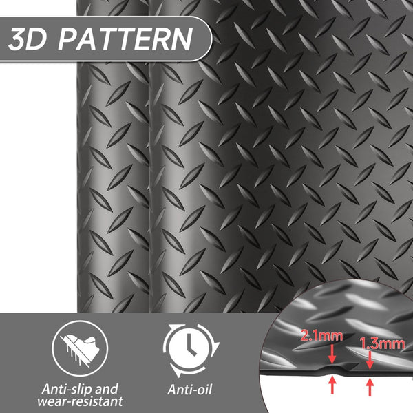 English Elm Thickened Diamond Embossed Pvc Garage Floor Roll Heavy Duty Anti Slip Mat T3210P422242