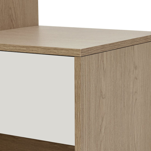 English Elm 12 Pair Shoe Organizer with Top Storage and Slim 78.75" Tall Cabinet, 3 Flip Drawers, Hooks, Sturdy Handles Grey,Natural Wood,White N845P261774E