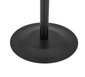 EuroStyle Ava Glass Top Pedestal Dining Table Matte Black Steel Base Bistro Style Seating 15132BLK-KIT
