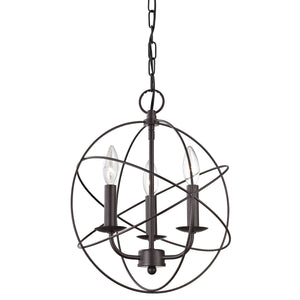 Thomas Lighting Williamsport Three Light Chandelier Brushed Metal Minimalist Dining Entryway Ceiling Fixture Bronze 13'' Wide 3-Light 1513CH/10