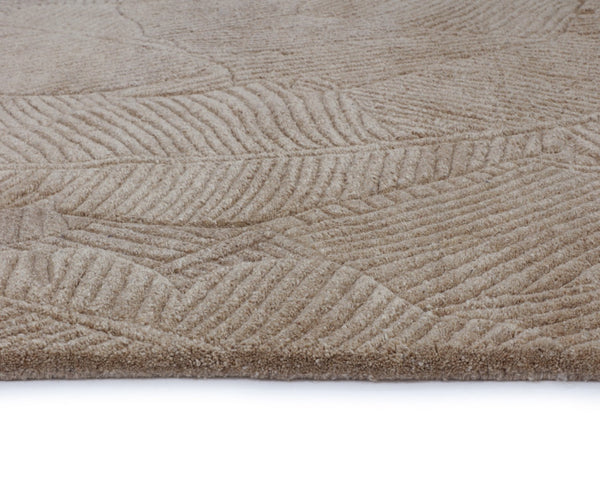 Sunpan CALATHEA Hand-Tufted Wool Rug - Elegant Palm-Leaf Design in Soft Sand - 10' x 14' - Unique & Cozy 109368