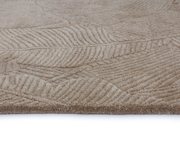 Sunpan Calathea Hand-Tufted Rug - Unique Artisan Craftsmanship with Tropical Palm Leaf Design for Your Home Sand