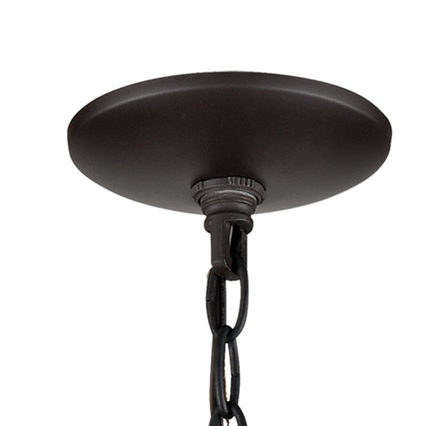 Thomas Lighting Williamsport Three Light Chandelier Brushed Metal Minimalist Dining Entryway Ceiling Fixture Bronze 18'' Wide 5-Light (20 H) 1515CH/10