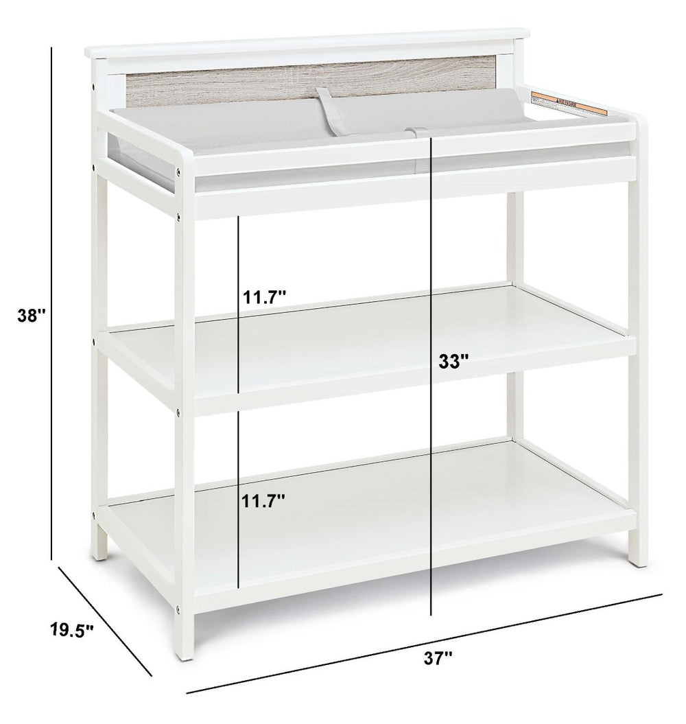 English Elm Connelly Two Tone Nursery Changing Table with Open Shelves and Safety Rails Grey B022P204831