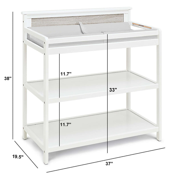 English Elm Connelly Two Tone Nursery Changing Table with Open Shelves and Safety Rails Grey B022P204831