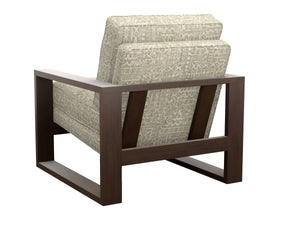 Lexington Axis Plush Upholstered Accent Chair with Cushioned Back for Modern Living Room Comfort in Soft Beige Tan Upholstery 1516-11-71