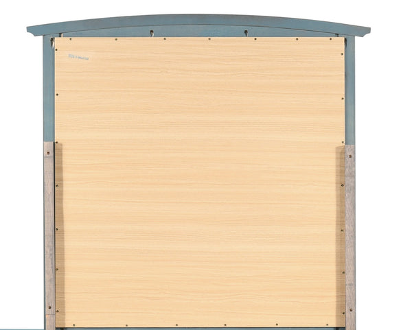 English Elm Hammond Contemporary Wood Veneer Mirror with Low-Distortion Glass, Slim 35x37 Profile for Small Spaces Teal 38 L x 39 W x 3 H B078108334