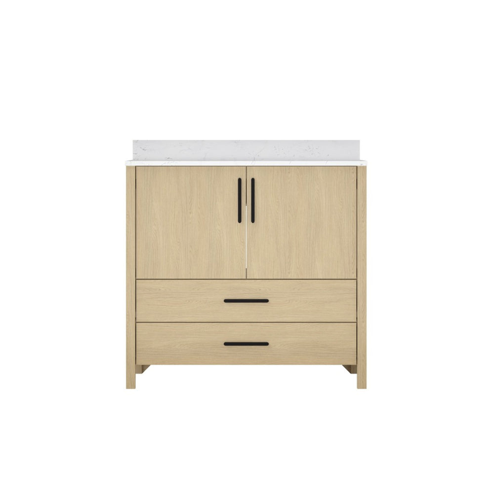 English Elm 24" Freestanding Bathroom Vanity with Countertop Soft Close Storage Melamine Cabinet T3785P442250