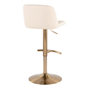 English Elm Contemporary Swivel Barstools Set of 2 Faux Leather Seats Gold Pedestal Base B202S01045