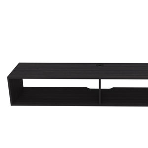 English Elm FM Floating Media Rack in Melamine with Two Shelves — Wall-Mounted TV Stand, Durable Space-Saving Design Wenge 65 L x 18 W x 4 H B128P283284