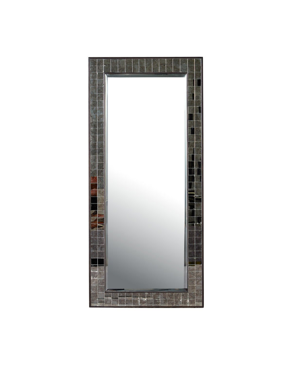Currey & Company Mosaico Rectangular Mirror - Stunning Beveled Design In Antique Tiles, Perfect For Any Home Décor Ivory Mango Wood ,Glass 1000-0167-currey-company