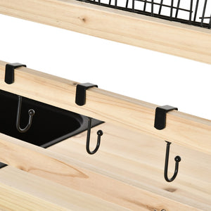 English Elm Outsunny Versatile Potting Bench With Removable Sink, Metal Sieve, Hooks & Baskets For Outdoor Use W2225P174501-GIGA