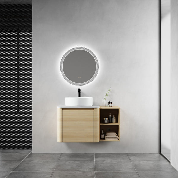 English Elm 36'' Wall-Mounted Bathroom Vanity With Stylish Ceramic Sink, Soft-Close Door, And Smart Storage Solutions W999S00467