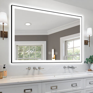 English Elm 55X36 Inch Frameless Led Bathroom Mirror - Smart Anti-Fog, Dimmable Brightness, Easy Install T3757P346996