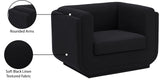 Kimora Black Linen Textured Fabric Chair 151Black-C Meridian Furniture