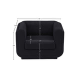 Kimora Black Linen Textured Fabric Chair 151Black-C Meridian Furniture