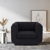 Kimora Black Linen Textured Fabric Chair 151Black-C Meridian Furniture