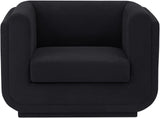 Kimora Black Linen Textured Fabric Chair 151Black-C Meridian Furniture