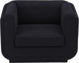 Kimora Black Linen Textured Fabric Chair 151Black-C Meridian Furniture