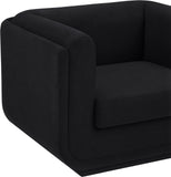 Kimora Black Linen Textured Fabric Chair 151Black-C Meridian Furniture