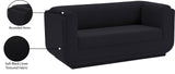 Kimora Black Linen Textured Fabric Loveseat 151Black-L Meridian Furniture